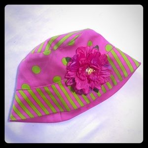 Girls bucket hat, hotpink/lime. NWT sz 3